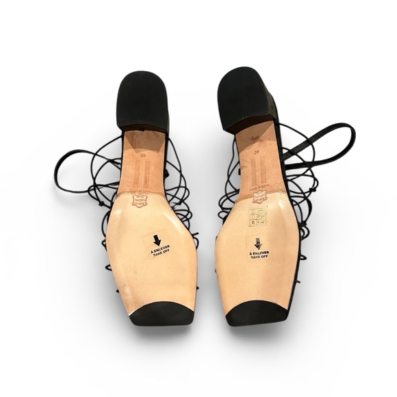 Miista Frida Strappy Sandals Block Heel Square Open Toe Black 40 - Picture 6 of 10